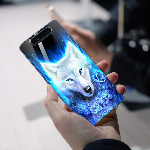 Wolf Eyes Tempered Glass Phone Case for Samsung Galaxy A80