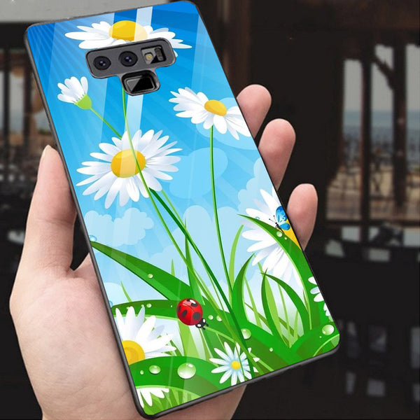 Beautiful Flowers Tempered Glass Phone Case for Samsung Galaxy Note 9