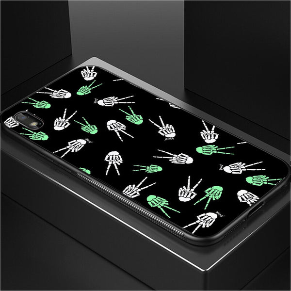 Halloween Skull Tempered Glass Phone Case for Samsung Galaxy A10