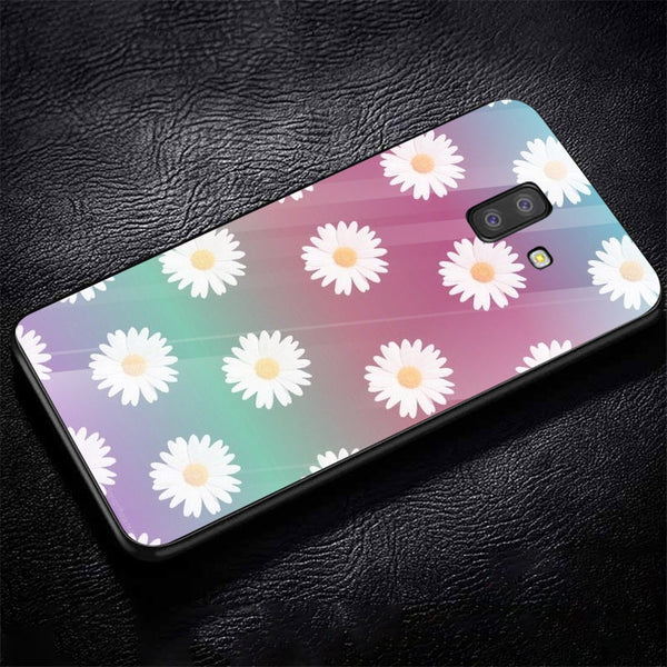 Beautiful Flowers Tempered Glass Phone Case for Samsung Galaxy J6 Plus