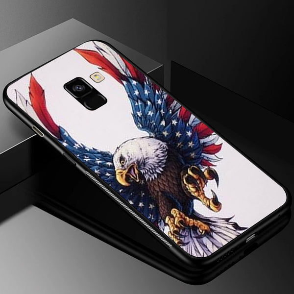 Eagle Tempered Glass Phone Case for Samsung Galaxy A8 Plus