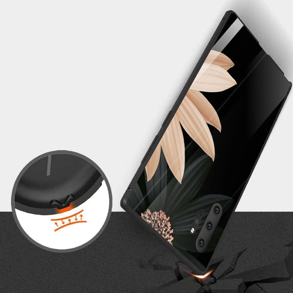 Beautiful Flowers Tempered Glass Phone Case for Samsung Galaxy Note 10 Plus