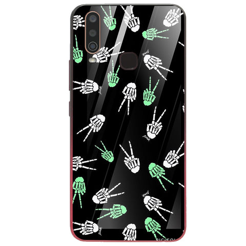 Halloween Skull Tempered Glass Phone Case for Vivo Y17