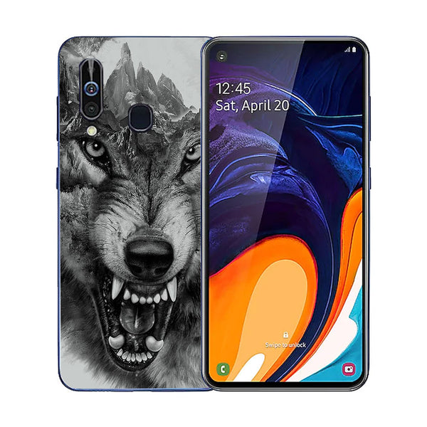 Wolf Eyes Tempered Glass Phone Case for Samsung Galaxy A60