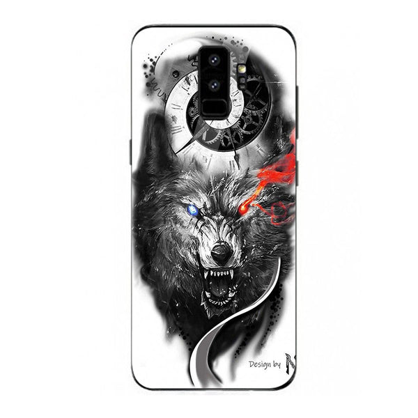 Wolf Eyes Tempered Glass Phone Case for Samsung Galaxy S9 Plus