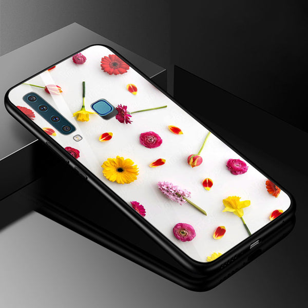 Beautiful Flowers Tempered Glass Phone Case for Samsung Galaxy A9 2018