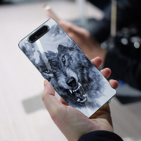 Wolf Eyes Tempered Glass Phone Case for Samsung Galaxy A80