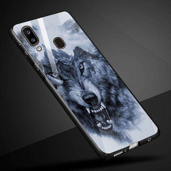 Wolf Eyes Tempered Glass Phone Case for Samsung Galaxy M20