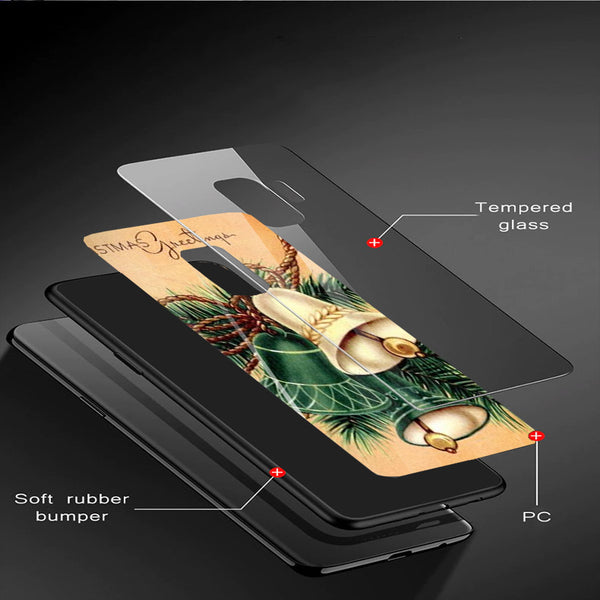Merry Chrismas Tempered Glass Phone Case for Samsung Galaxy S9 Plus