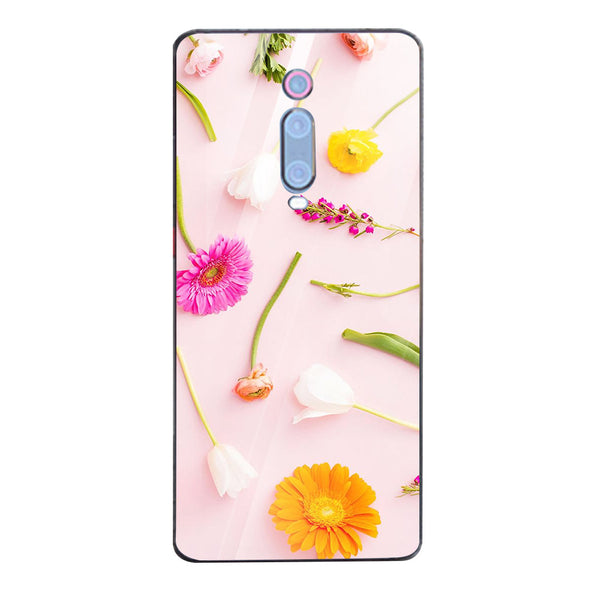 Beautiful Flowers Tempered Glass Phone Case for Xiaomi Redmi K20