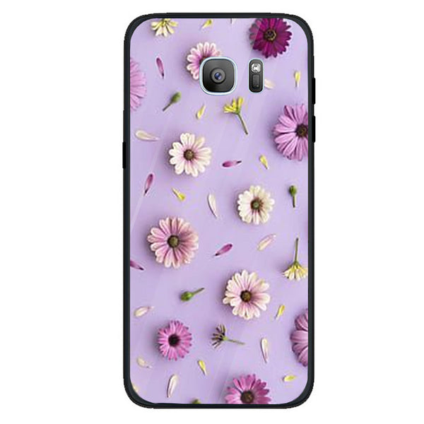 Beautiful Flowers Tempered Glass Phone Case for Samsung Galaxy S7 Edge