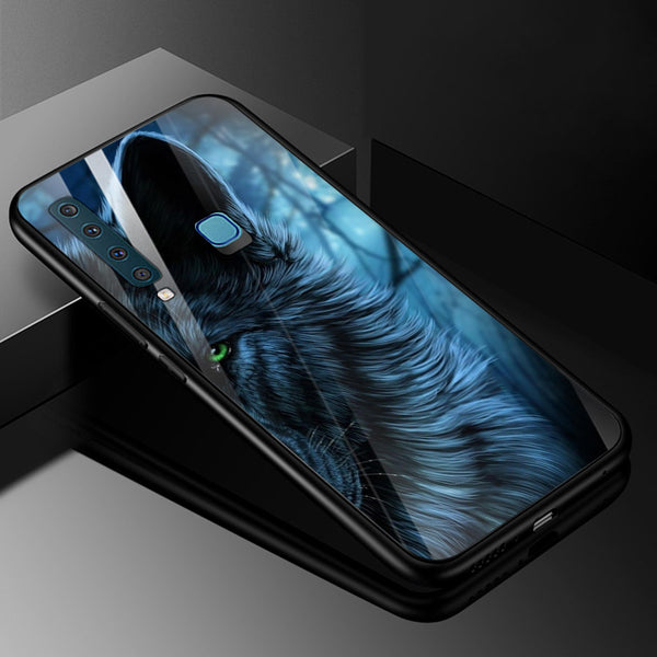 Wolf Eyes Tempered Glass Phone Case for Samsung Galaxy A9 2018