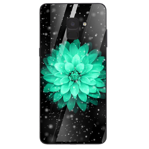 Beautiful Flowers Tempered Glass Phone Case for Samsung Galaxy A8 Plus