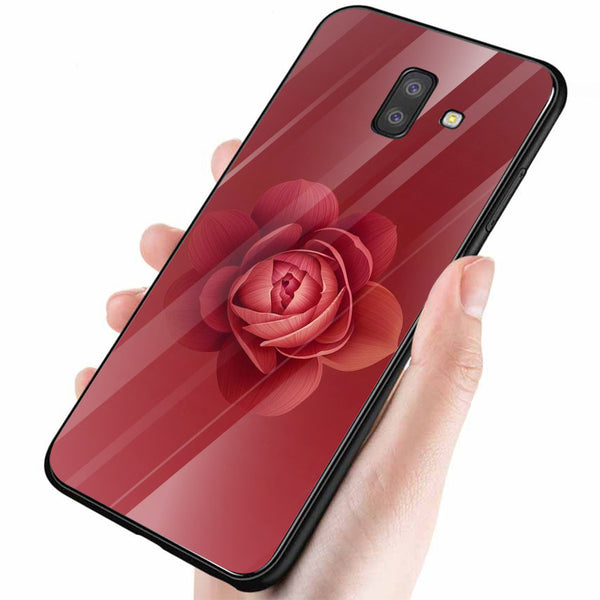 Beautiful Flowers Tempered Glass Phone Case for Samsung Galaxy J6 Plus