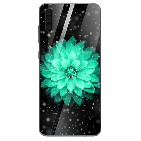 Beautiful Flowers Tempered Glass Phone Case for Samsung Galaxy A70