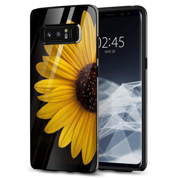 Beautiful Flowers Tempered Glass Phone Case for Samsung Galaxy Note 8
