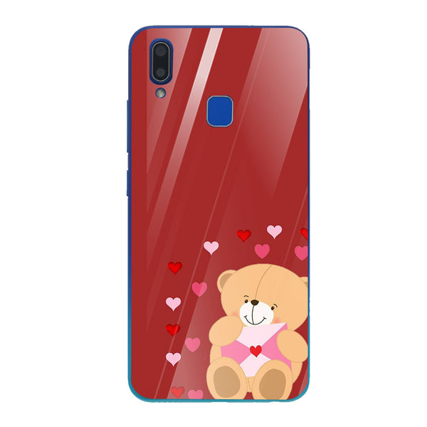 Cute Teddy Bear Tempered Glass Phone Case for Vivo Y95