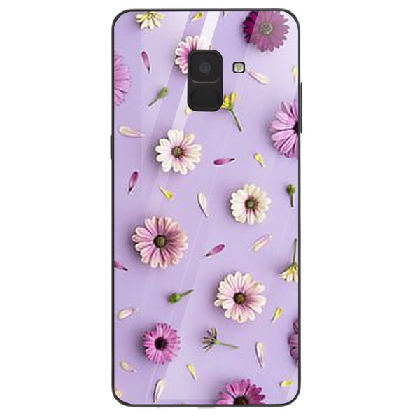 Beautiful Flowers Tempered Glass Phone Case for Samsung Galaxy A8 Plus