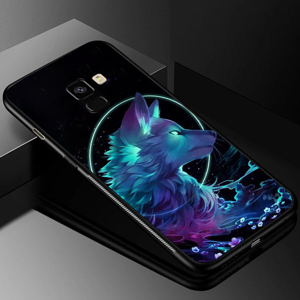 Wolf Eyes Tempered Glass Phone Case for Samsung Galaxy A8 Plus