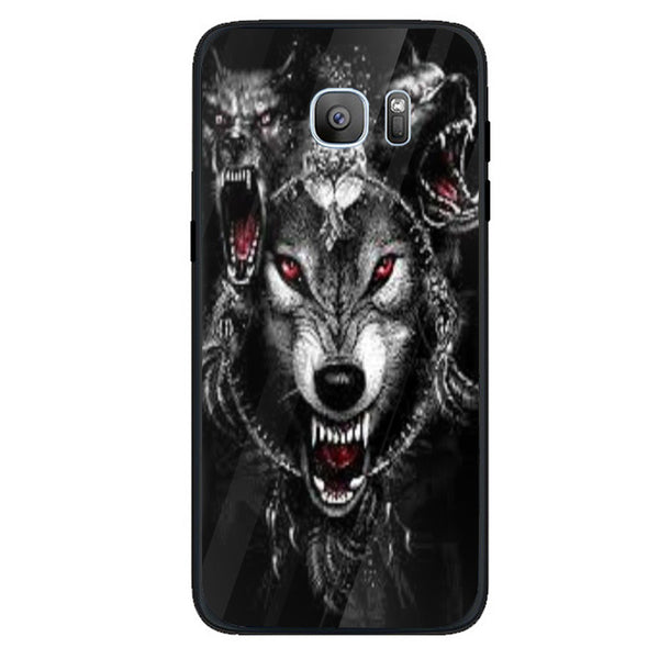 Wolf Eyes Tempered Glass Phone Case for Samsung Galaxy S7 Edge