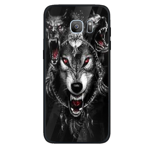Wolf Eyes Tempered Glass Phone Case for Samsung Galaxy S7 Edge