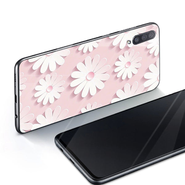 Beautiful Flowers Tempered Glass Phone Case for Samsung Galaxy A70