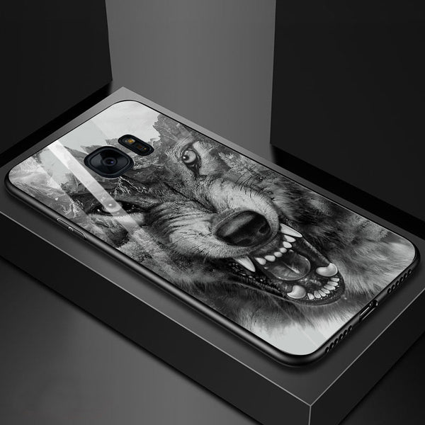 Wolf Eyes Tempered Glass Phone Case for Samsung Galaxy S7 Edge