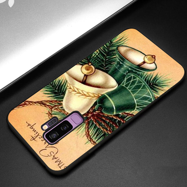 Merry Chrismas Tempered Glass Phone Case for Samsung Galaxy S9 Plus