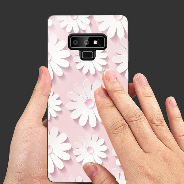 Beautiful Flowers Tempered Glass Phone Case for Samsung Galaxy Note 9