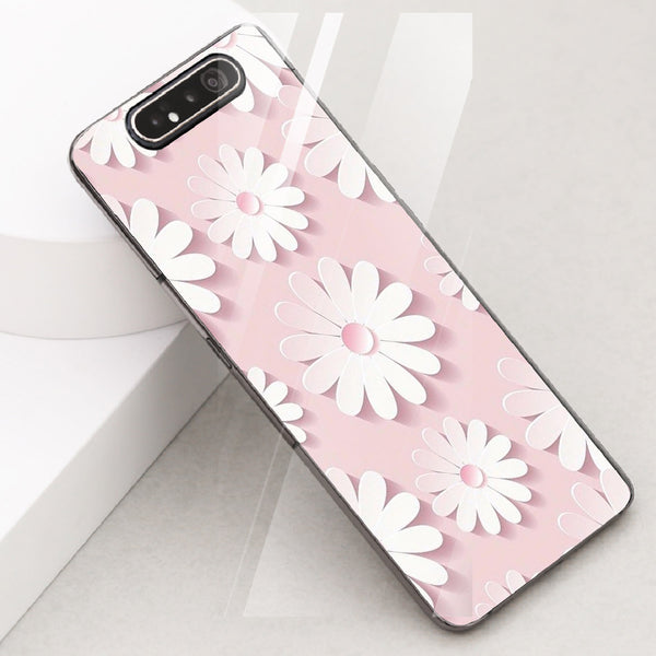 Beautiful Flowers Tempered Glass Phone Case for Samsung Galaxy A80