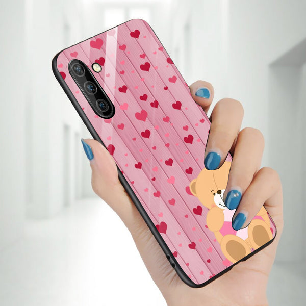 Cute Teddy Bear Tempered Glass Phone Case for Samsung Galaxy Note 10
