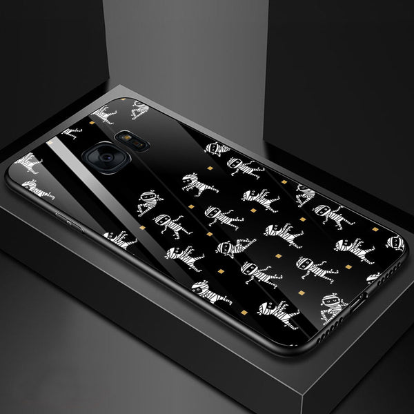 Halloween Skull Tempered Glass Phone Case for Samsung Galaxy S7 Edge