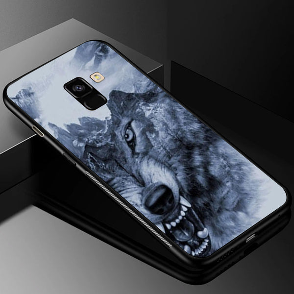 Wolf Eyes Tempered Glass Phone Case for Samsung Galaxy A8 Plus