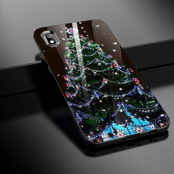 Merry Chrismas Tempered Glass Phone Case for Samsung Galaxy A10