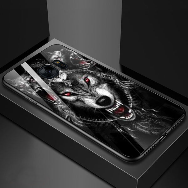 Wolf Eyes Tempered Glass Phone Case for Samsung Galaxy S7 Edge