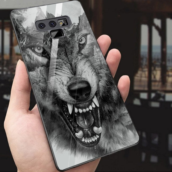 Wolf Eyes Tempered Glass Phone Case for Samsung Galaxy Note 9