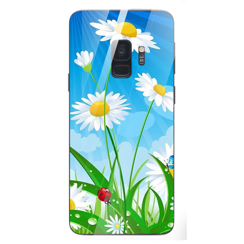 Beautiful Flowers Tempered Glass Phone Case for Samsung Galaxy S9
