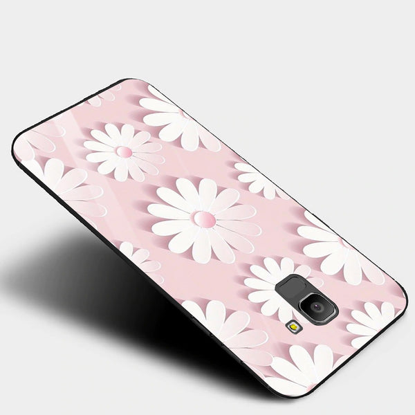 Beautiful Flowers Tempered Glass Phone Case for Samsung Galaxy J6 2018