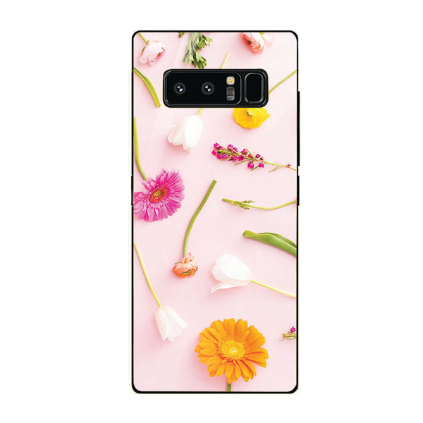 Beautiful Flowers Tempered Glass Phone Case for Samsung Galaxy Note 8