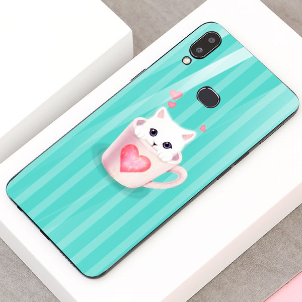 Cute Teddy Bear Tempered Glass Phone Case for Samsung Galaxy A10S
