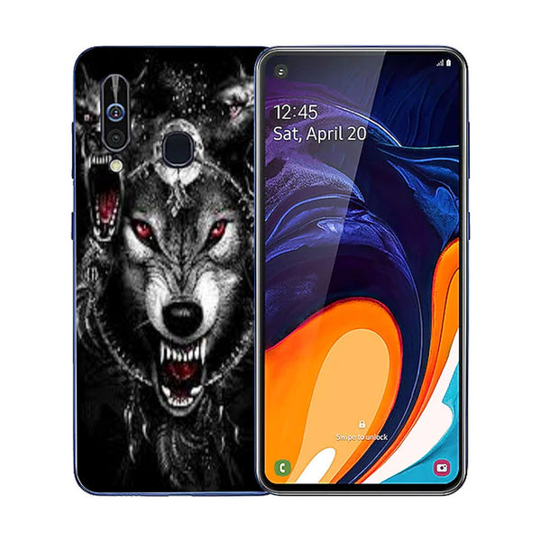 Wolf Eyes Tempered Glass Phone Case for Samsung Galaxy A60