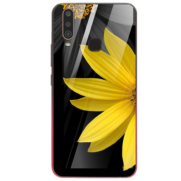 Beautiful Flowers Tempered Glass Phone Case for Vivo Y17