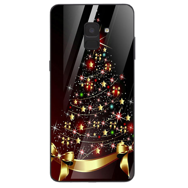 Merry Chrismas Tempered Glass Phone Case for Samsung Galaxy A8 Plus