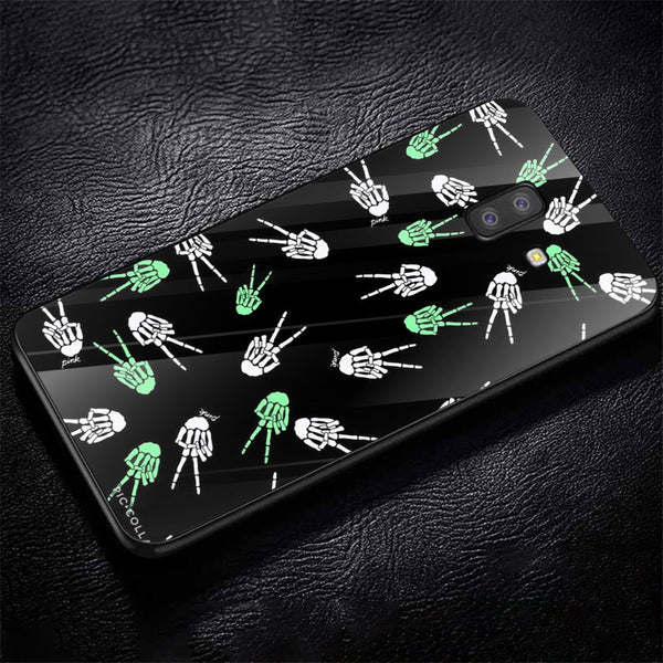 Halloween Skull Tempered Glass Phone Case for Samsung Galaxy J6 Plus