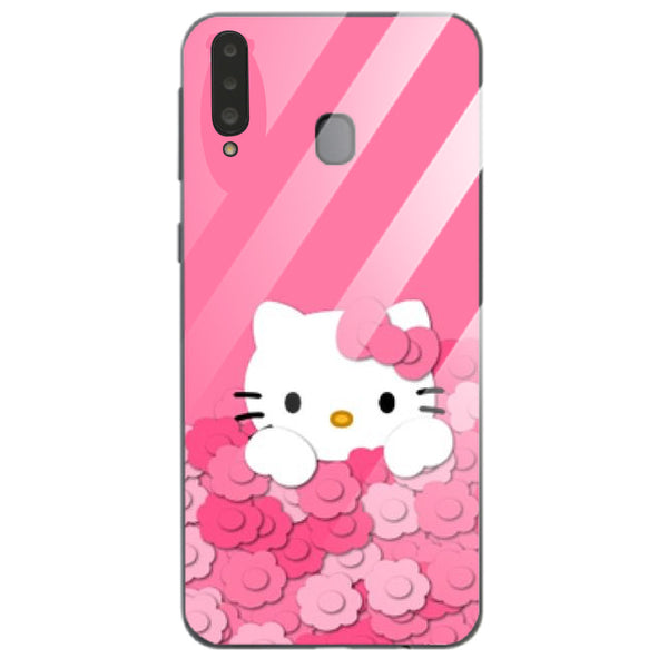 Cute Teddy Bear Tempered Glass Phone Case for Samsung