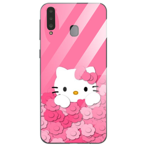 Cute Teddy Bear Tempered Glass Phone Case for Samsung