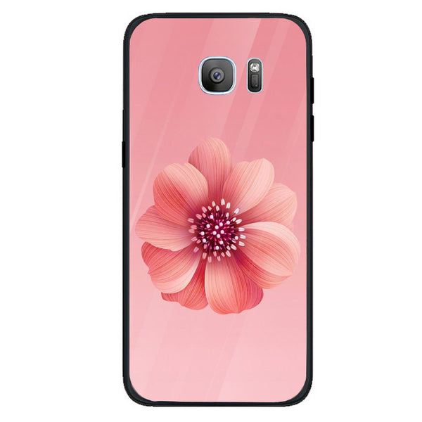 Beautiful Flowers Tempered Glass Phone Case for Samsung Galaxy S7