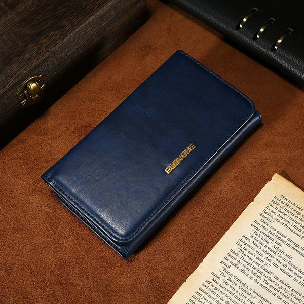 Vintage Leather Three Fold Flip Wallet Case For iPhone 7 Plus