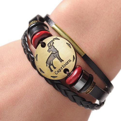 Leather Zodiac Bracelet