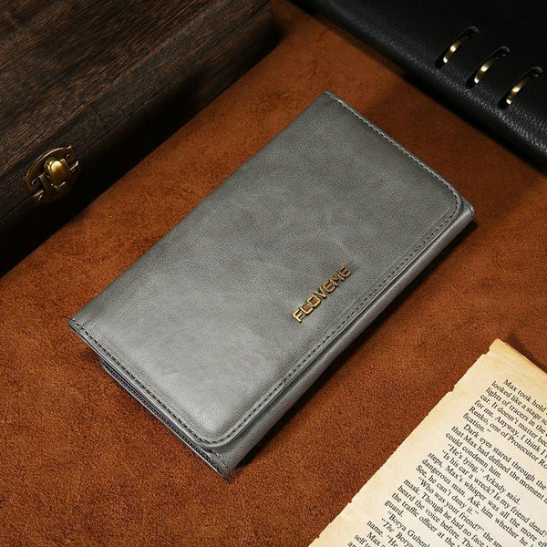 Vintage Leather Three Fold Flip Wallet Case For iPhone 7 Plus